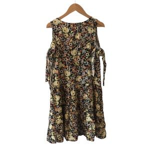 Zara Floral Print Dress with Off Shoulder Ties XS
